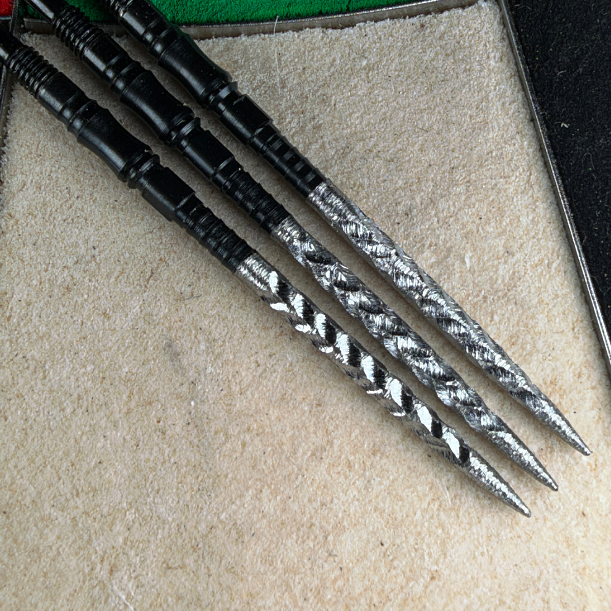 Black WTP Axis Quick Point dart points 40mm with V4 board grip
